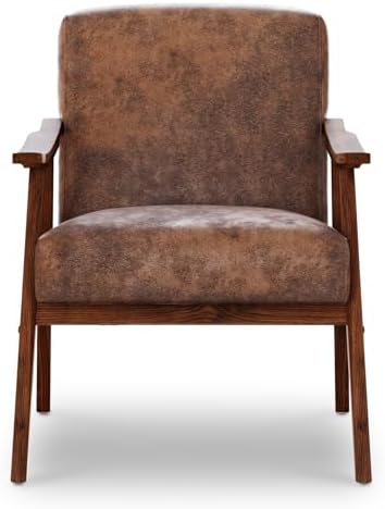 Mid Century Accent Chair, Boho Farmhouse Accent Chairs for Living Room, Retro...
