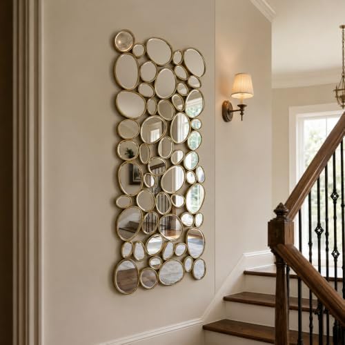 Gold Wall Mirrors Decorative - 51"x23" Large Modern Wall Mirror for...
