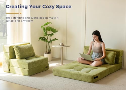 MAXYOYO Convertible Sofa Bed, Fold Out Sofa Couch with Pillow for Adults