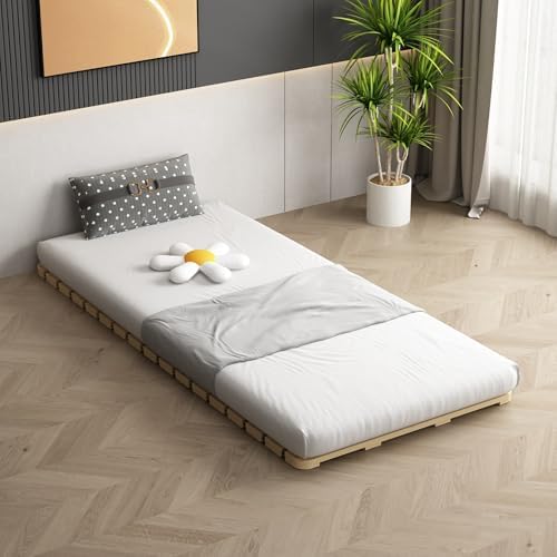 Foldable Floor Bed Frame for Japanese Futon Mattress Twin Size