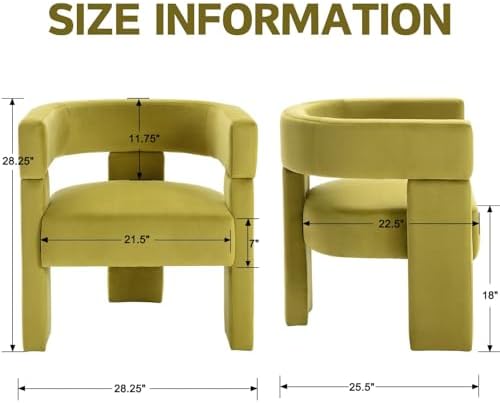 Green Modern Accent Chair, Upholstered Barrel Armchair with Solid Wood Legs