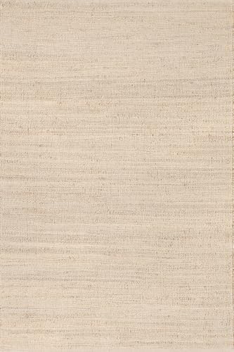 nuLOOM Elfriede Natural Solid Flatweave Area Rug, 5' x 8'