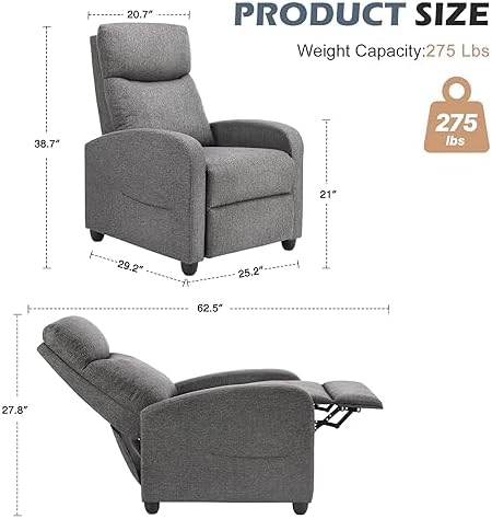 Sweetcrispy Massage Recliner Chair for Adults, Adjustable Home Theater Seatin...