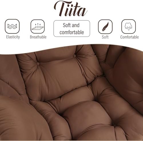 Tiita Lazy Chair with Ottoman, Comfy Reading Accent Chair, Brown