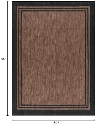 Luul Home Bordered Outdoor Rug 5x7 Washable Outside Carpet for Indoor Patio P...