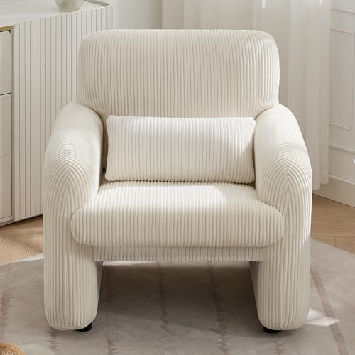 WUTUTUEE Corduroy Fabric Accent Chair, Modern Upholstered Living Room Chairs ...