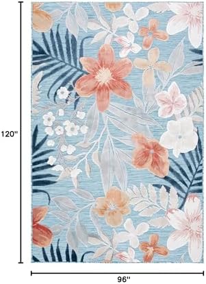 SAFAVIEH Washable Rug Outdoor Cabana Collection - 8' x 10', Aqua &amp...