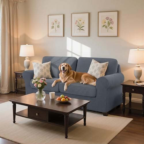 SUBRTEX 5 Piece Stretch Loveseat Slipcover,Couch Cover for 2 Cushion Washable...