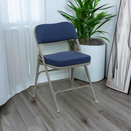 Flash Furniture Hercules Series Metal Folding Chairs with Cushioned Seat, Fab...