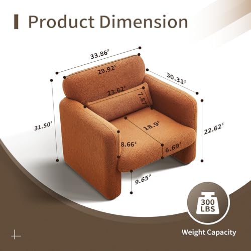 33.86" accent chairs, modern velvet fabric arm chair shown in use