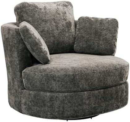 Chifee & Vingol 40.6" Oversized Swivel Accent Chair, Upholstered Rou...