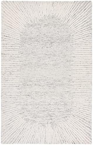 SAFAVIEH Abstract Wool Area Rug 5'x8', Modern Grey & Ivory ABT478F