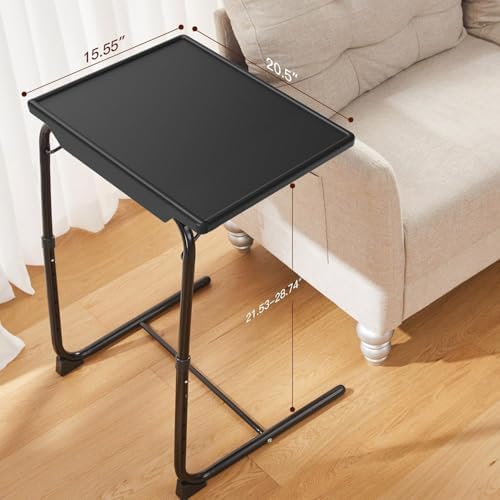 HUANUO Adjustable TV Tray Table - Foldable TV Tray with 6 Height & 3 Tilt...