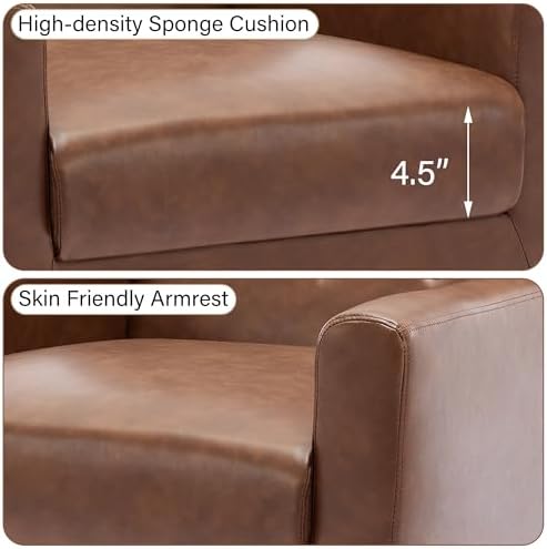 Accent Chairs Set of 2, Comfy Reading Armchair, Coffee