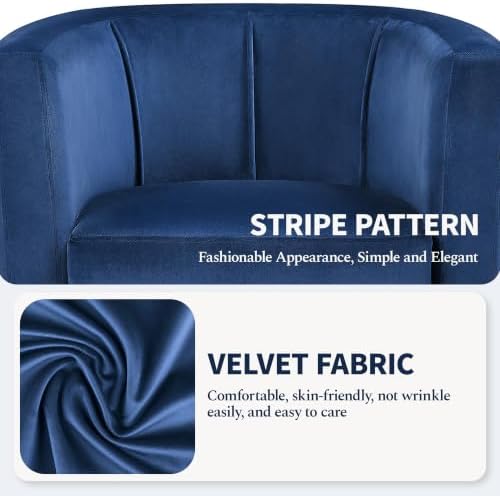 Yaheetech Barrel Accent Chairs Set of 2, Modern Armchairs, Blue