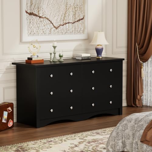 YESHOMY Black 6 Dresser for Bedroom