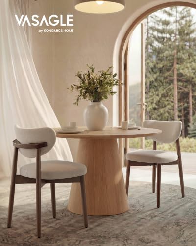 VASAGLE Wooden Dining Chairs Set of 2, Upholstered Kitchen Chairs