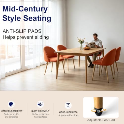 Lightdot Linen Fabric Dining Chairs Set of 2, Accent Chairs Kitchen Chairs