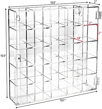 Ikee Design Acrylic 25-Compartment Display with Mirrored Back Case Cabinet