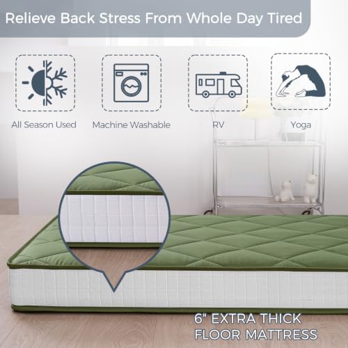 MAXYOYO 6" Extra Thick Japanese Futon Floor Mattress Foldable Queen Matt...