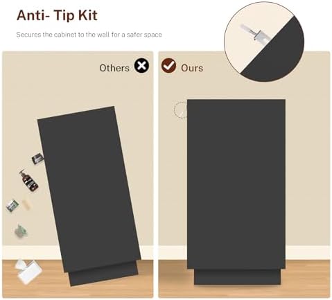 TEENFON 63" Dresser for Bedroom with 9 Drawers, Black Dresser with Metal...