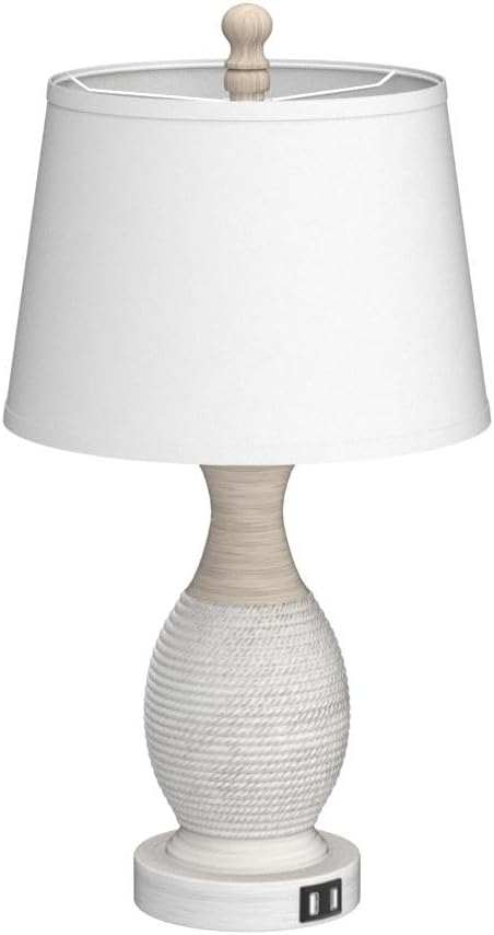 PARTPHONER Table Lamps Set of 2, Bedside Touch Lamp with USB C+A Charging Por...