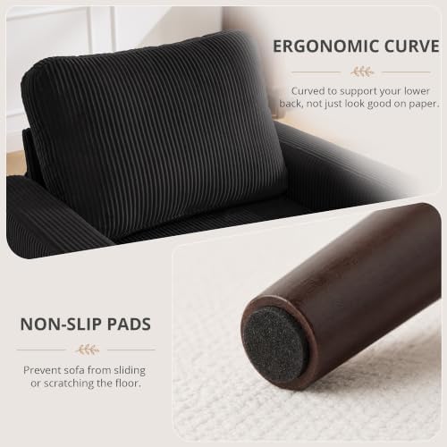 Accent Chair for Bedroom,Reading Chair with Deep Seat,Corduroy Armchair with ...