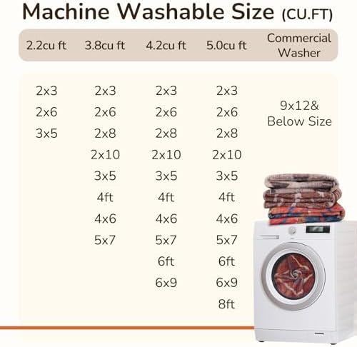 BESTSWEETIE Area Rug 9x12 Machine Washable Non-Slip Low Pile Print Pattern We...