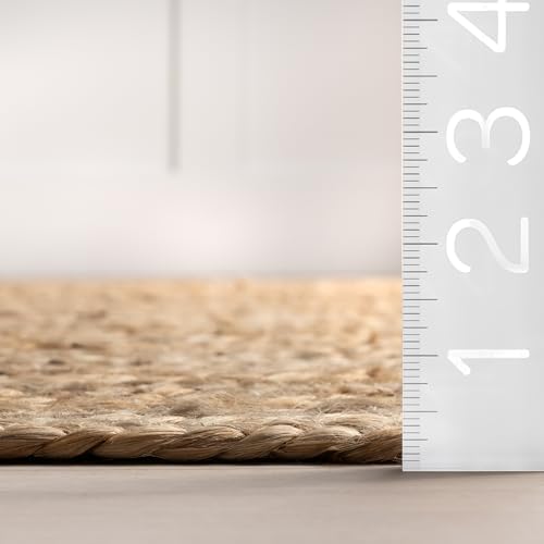 nuLOOM Rigo Natural Solid Flatweave Area Rug, 5' x 8'