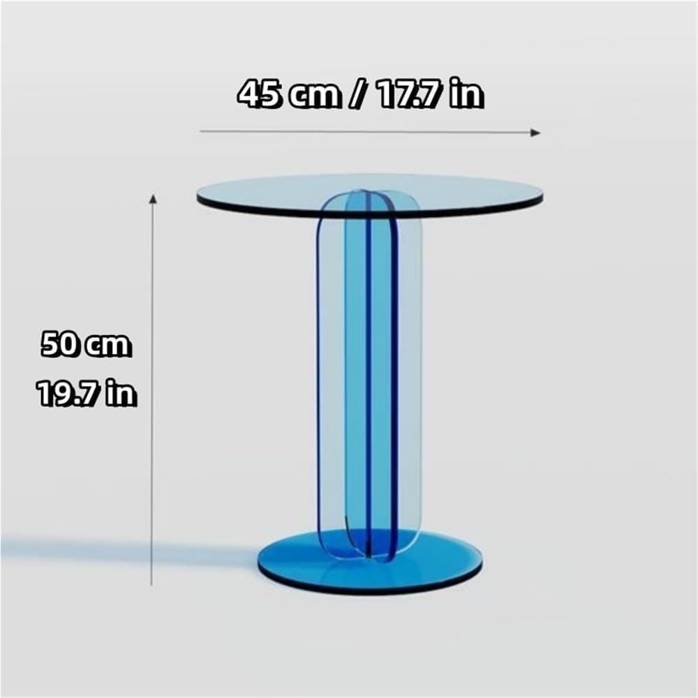 Modern Acrylic Side Table, Sleek Round Coffee Table, Pedestal End Table, Mult...