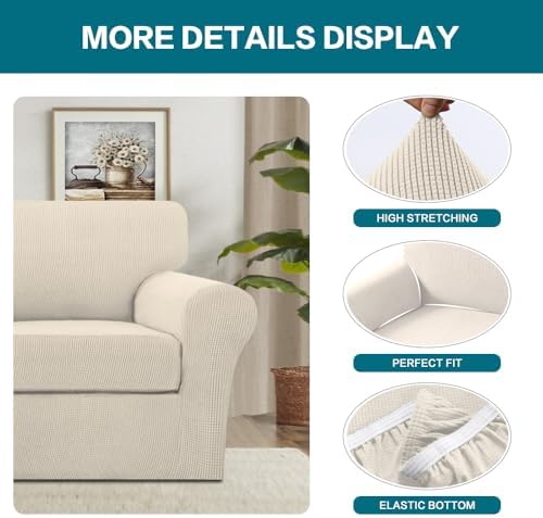 Turquoize 2 Piece Chair Covers for Living Room Armchair Couch Cover with Indi...