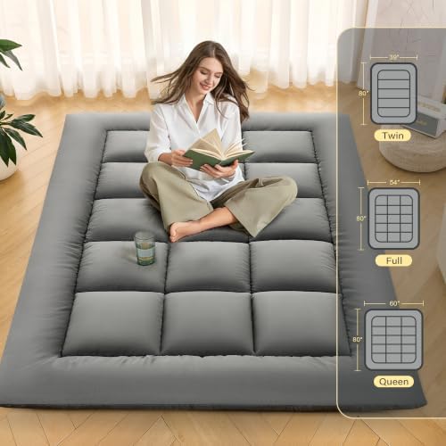 DOWNSTORIA Japanese Floor Mattress, 3 inch Foldable Futon Mattress Tatami Mat...