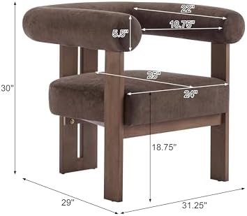 Christopher Knight Home Rones Modern Velvet Upholstered Accent Chair, Wooden ...