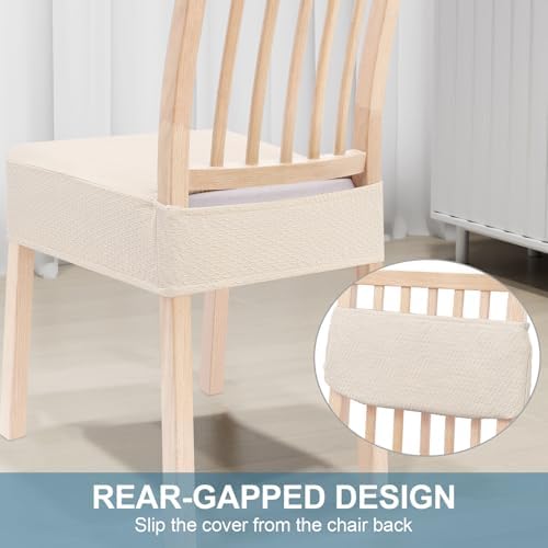 Smiry Stretch Jacquard Seat Covers for Dining Room Chairs Set of 6