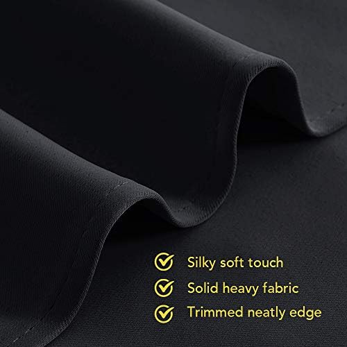 NICETOWN Bathroom Blackout Curtains and Drapes, Black Solid Thermal Insulated...