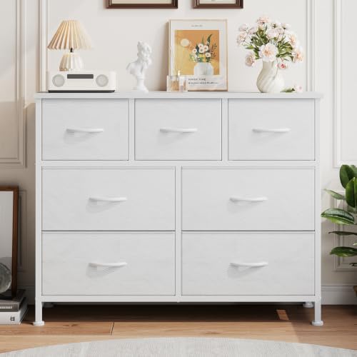 Fabric Dresser for Bedroom with 7 Drawers, Chest of Drawers