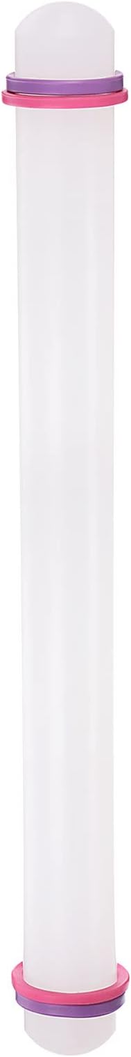 HARFINGTON Fondant Rolling Pin 20 Inch x 1.38 Inch Adjustable Guide Rings by HARFINGTON
