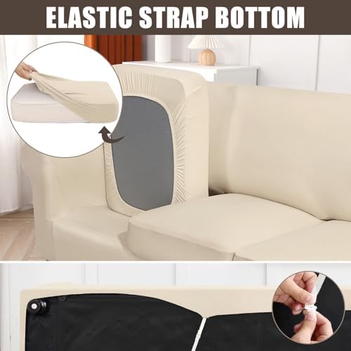 SearchI Stretch Sofa Cover Couch Covers, 2 Piece Armchair Slipcover with Sepa...