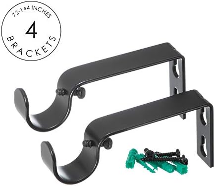 Ivilon Curtain Rod for Windows 72 to 144 Inch – 1 Inch Telescoping Drapery Ro...