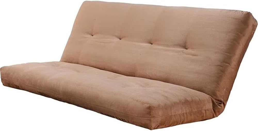 Pemberly Row 8" Full Size Spring Futon Mattress Replacement, Suede Fabri...