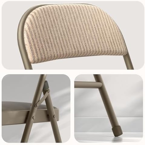 Nazhura 4 Pack Folding Chairs, Fabric Dining Chair Set with Padded Cushion an...