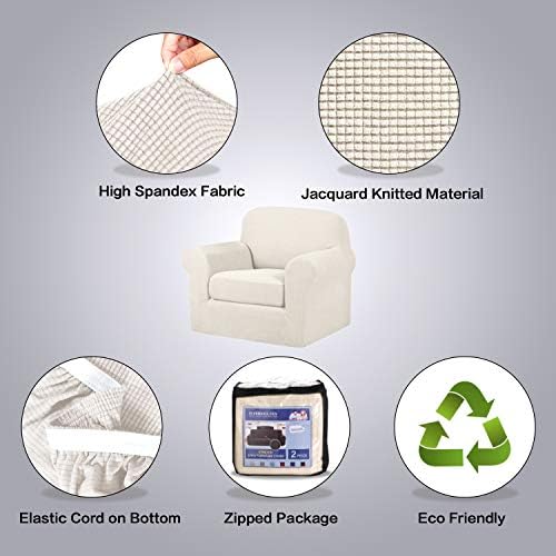 H.VERSAILTEX 2-Pieces Armchair Cover Chair Slipcovers with Arms Furniture Pro...