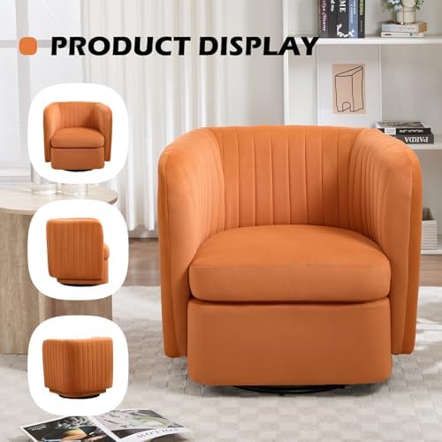 CANMOV Swivel Accent Chair, 360° Swivel Chair with Thick Padded Cushion, Swiv...