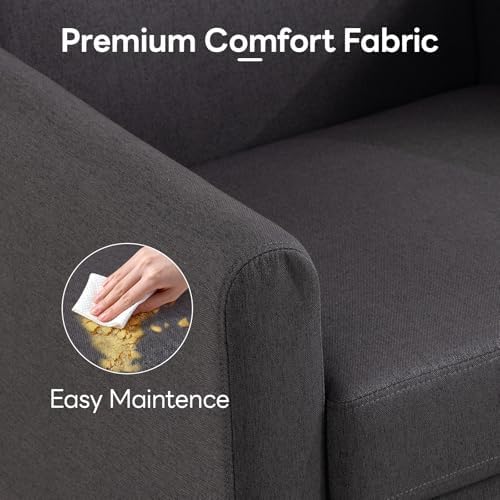 Accent Chair, Mid Century Modern Living Room Chairs Reading Chair Dark Grey