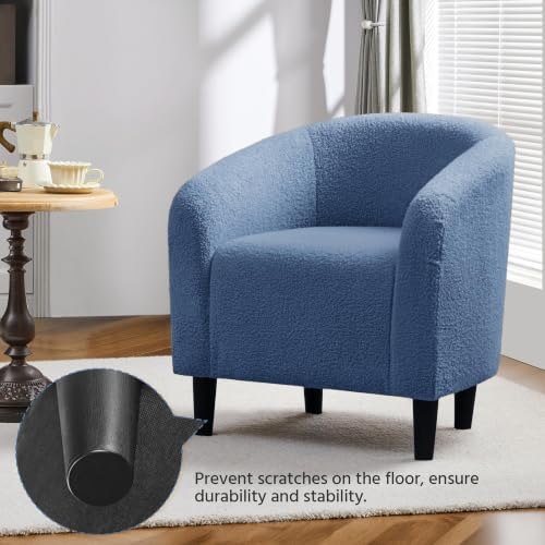 Yaheetech Compact Sherpa Accent Chairs Set of 2 for Small Spaces, Blue