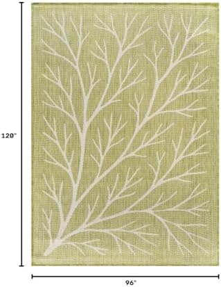 Washable Indoor Outdoor Rug 8x10 Modern Area Rugs Branch Pattern Non Shedding...