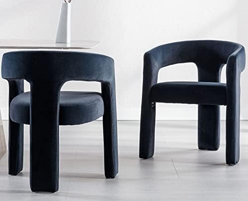 VESCASA Velvet Barrel Dining Chair with Open-Back, Upholstered Modern Accent ...