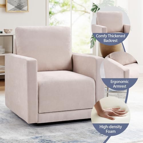 INZOY Swivel Accent Chair with Hidden Storage, Comfy 360° Swivel Chair, Uphol...