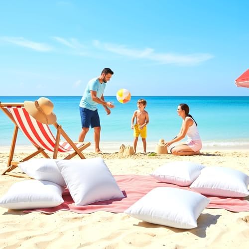 Utopia Bedding 26x26 Outdoor Pillows, Water Resistant Throw Pillows, 2-Pack | Outdoor Throw Pillows, Water Repellent, Decorative Pillow for Patio Furniture & Porches, Plush & Supportive, Pack of 4, White