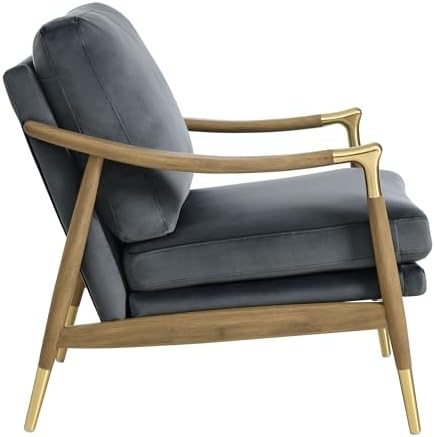 Modway Langford Stain-Resistant Performance Velvet Armchair – Mid Century Mod...